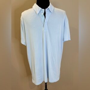 Men’s TOMMY JOHN Second Skin Light blue short sleeve Pima cotton polo- Large